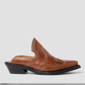 Ganni Western Mules in Brown